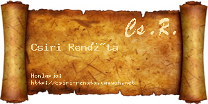 Csiri Renáta névjegykártya